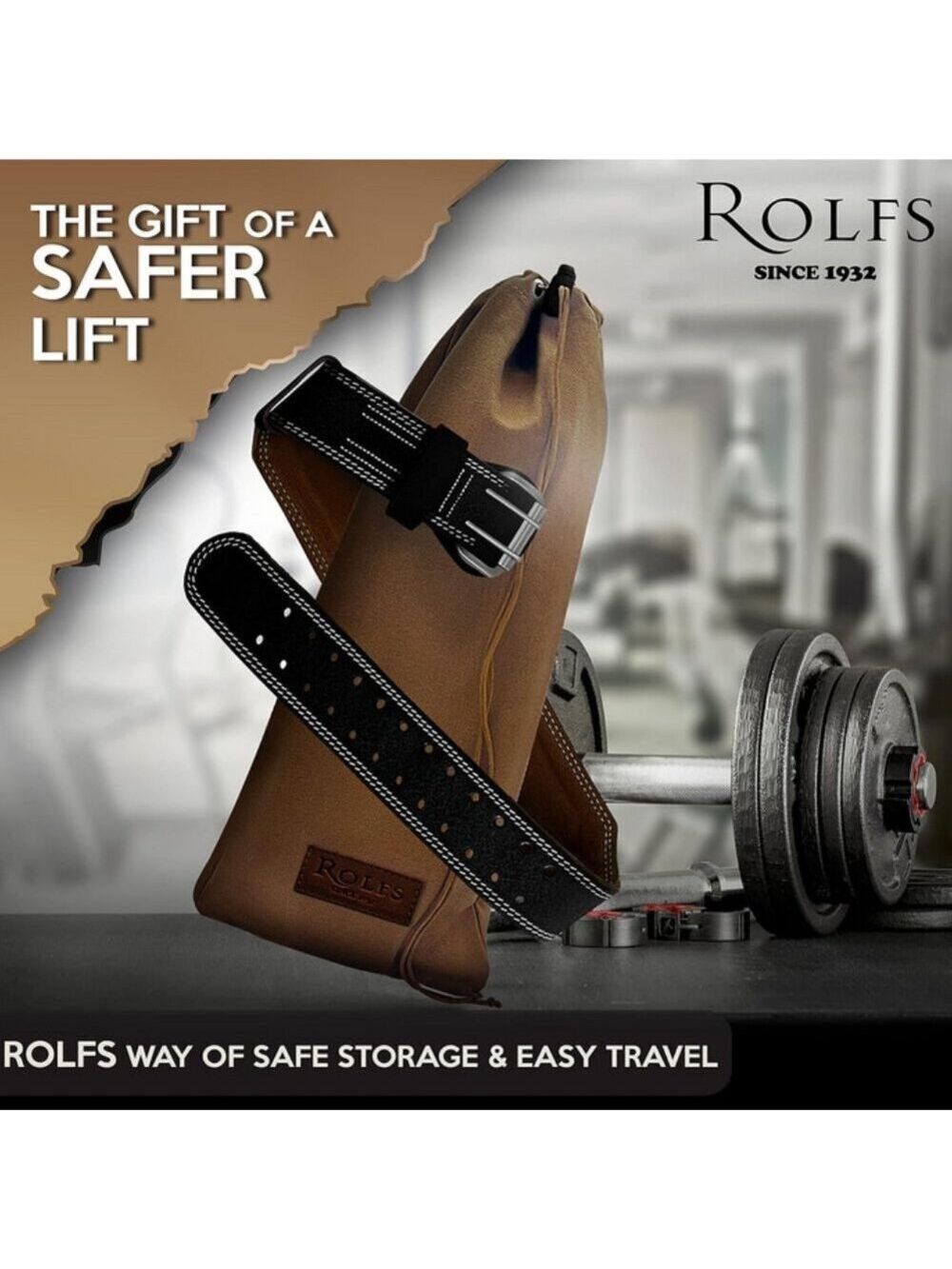 Rolfs Leather Gym Belt Fitness Weight Lifting Belt for Men & Women size Medium - Picture 7 of 7